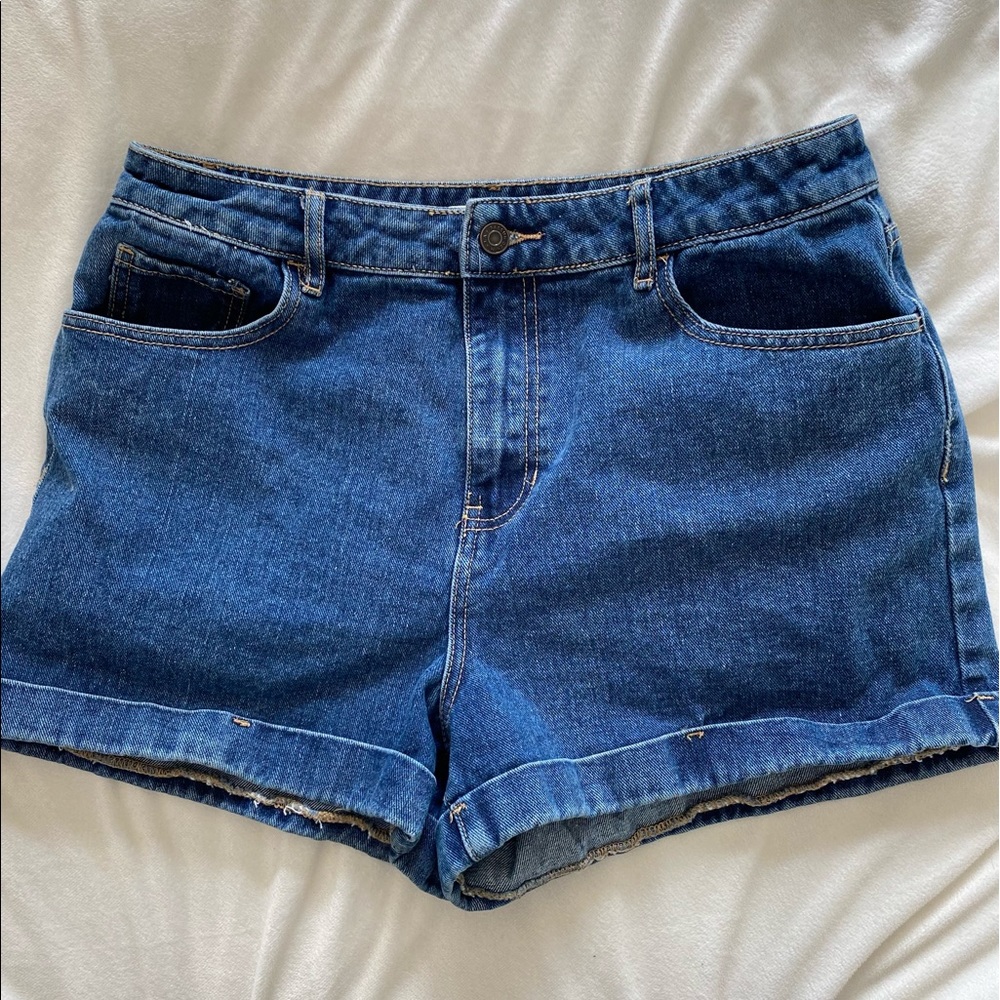 Pacsun Los Angeles Mom Shorts High Waisted Blue Denim Jean Short High Rise Sz 31